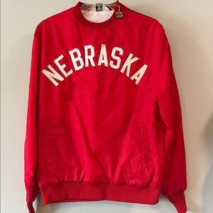 Nebraska Cornhusker - 70s vintage windbreaker pullover, large